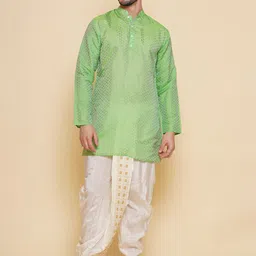 Sethukrishna Self Design Straight Kurta & Dhoti Pants-26