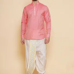 Sethukrishna Mandarin Collar Regular Kurta with Dhoti Pants-image-15