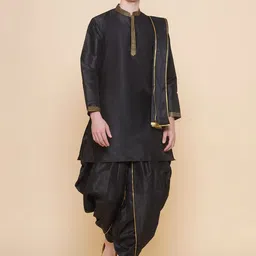Sethukrishna Mandarin Collar Embroidered Straight Regular Kurta set-image-35