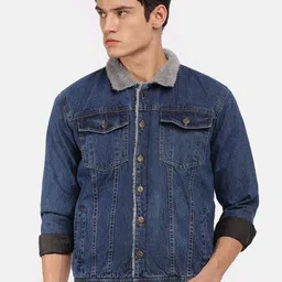 VOXATI Men Blue Crop Tailored Jacket-image-2