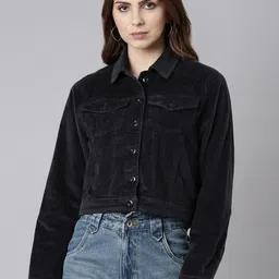 SHOWOFF Spread Collar Corduroy Windcheater Tailored Jacket-33