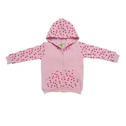 Clothe Funn Girls Polka Dots Printed Fleece Front-Open Sweatshirts-picture-30