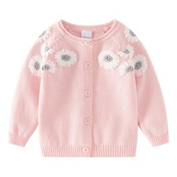 StyleCast Girls Pink Floral Embroidered Collarless Cotton Tailored Jacket-image-51