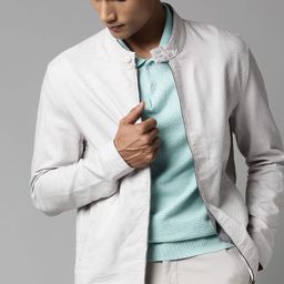 RARE RABBIT Men Off-White Lightweight Tailored Jacket-image-60