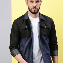 VOXATI Men Camouflage Colourblocked Longline Tailored Jacket-44