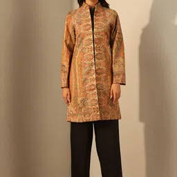 DUSALA INDIA Women Geometric Woollen Longline Tailored Jacket-26