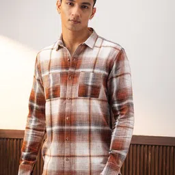 URBARO Men Checked Longline Cycling Tailored Jacket-image-58