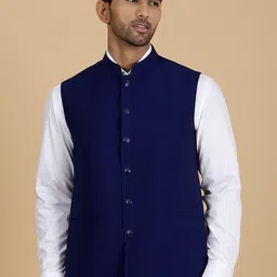 MODI JACKET Mandarin Collar Sleeveless Woolen Nehru Jacket-72