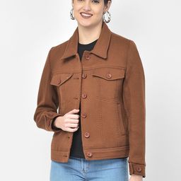 Crimsoune Club Women Brown Tailored Jacket-image-9