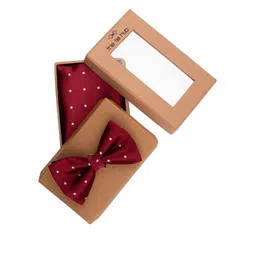 The Tie Hub Men Maroon Polka Printed Accessory Gift Set-10