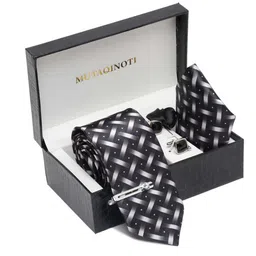 MUTAQINOTI Men Checked Necktie Accessory Gift Set-17