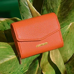 Accessorize Faux Leather Small Flap Zip Around Purse-33