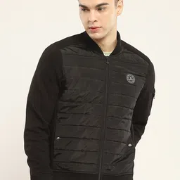 rock.it Men Stand Collar Solid Casual Lightweight Padded Jacket-image-21