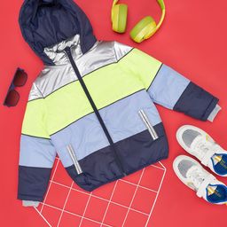 YU by Pantaloons Boys Colourblocked Hooded Bomber Jacket-35