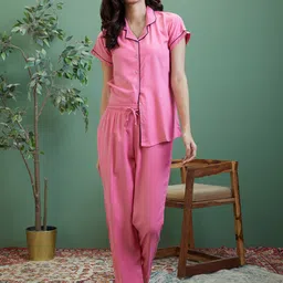 AV2 Lapel Collar Short Sleeves Shirt With Pyjamas-picture-14