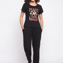 Clovia Graphic Printed Pure Cotton Night suit-image-88
