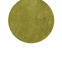 PRESTO Green Solid Hand Tufted Round Wool Carpet-31