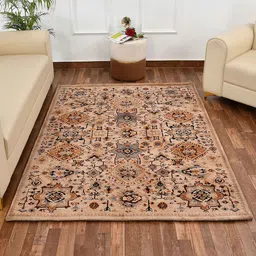 PRESTO Beige & Brown Traditional Printed No Shredding Carpet image 1