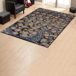 PRESTO Grey Abstract Printed Rectangular Carpets image 1