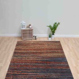 PRESTO Orange Striped Rectangular Carpets-14