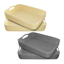 Kuber Industries Set Of 4 Solid Plastic Storage Basket-14