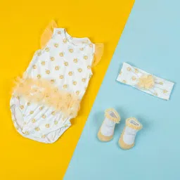 Baby Moo Infant Girls 3-Pieces Printed Pure Cotton Baby Apparel Gift Set-image-87
