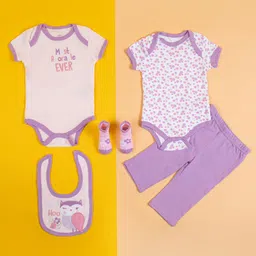 Baby Moo Infants Girls Printed Pure Cotton Baby Apparel Gift Set-18