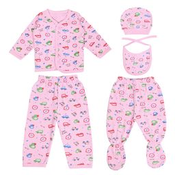 LOOM LEGACY Infants Pack Of 5 Printed Pure Cotton Apparel Gift Set-image-16
