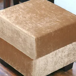 Ikiriya Beige Iris Wooden Square Ottoman Pouffe-image-44
