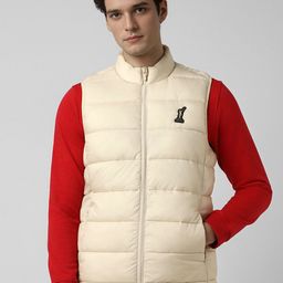 Peter England Casuals Men Mock Collar Solid Casual Gilet Jacket-picture-9
