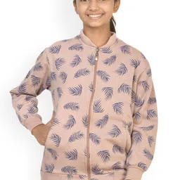 BAESD Girls Floral Printed Lightweight Fleece Bomber Jacket-image-11