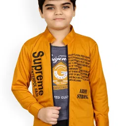 BAESD Boys Typography Printed Stand Collar Lightweight Open Front Jacket-picture-41