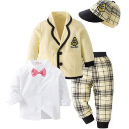 StyleCast Boys Yellow Shirt with Checked Trousers & Cap-picture-11