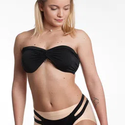 FIMBUL Women Strappy Hot Bow Thong Brazilian 2-Pcs Bikini Set-image-1