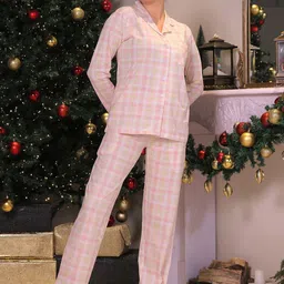 NAP STORY Women Checked Pure Cotton Night suit-picture-2