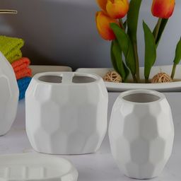 Kookee White 4 Piece Abstract Bath Accessories Set image 1
