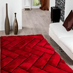 Shopgallery Red Geometric Anti-Skid Carpet-image-85