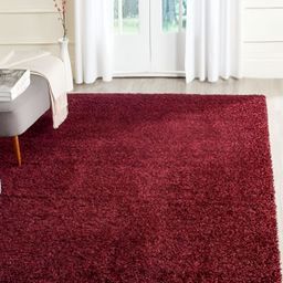 Shopgallery Maroon Textured Anti Skid Rectangle Shaggy Carpet-21