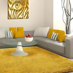 Shopgallery Orange Textured Anti Skid Rectangle Shaggy Carpet-picture-25