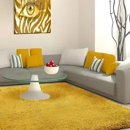 Shopgallery Orange Textured Anti Skid Rectangle Shaggy Carpet-image-41