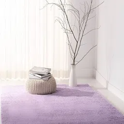 Shopgallery Lavender Textured Anti Skid Rectangle Shaggy Carpet-7