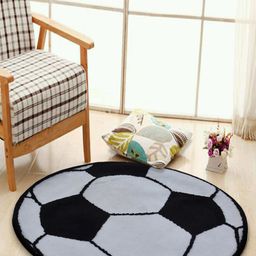 PRESTO Black Geometric Round Carpets-5