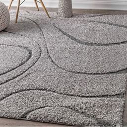 IMRA CARPET Grey Geometric Shaggy Carpet-image-88