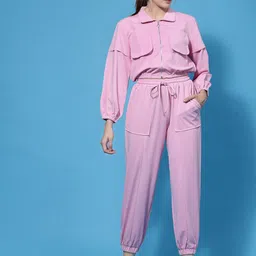 Athena Women Pink Solid Co-Ords Set-picture-14