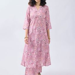 TOOCHKI Floral Printed V Neck Top With Palazzos Co-Ords-image-23