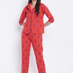 Clovia Women Red Printed Night suit-image-15