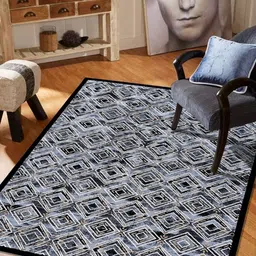 MODEFE Black Geometric Anti-Skid Nylon Carpet-image-67