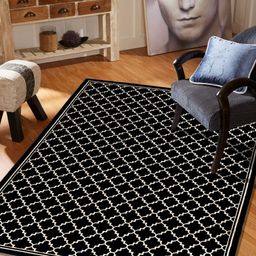 MODEFE Black Geometric Anti-Skid Nylon Carpet-picture-45