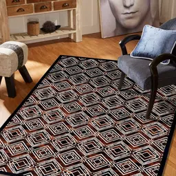 MODEFE Maroon Geometric Anti-Skid Nylon Carpet-22