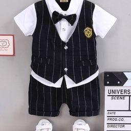 INCLUD Boys Shirt Collar Checked Coat with Shorts-image-33
